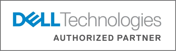 Dell Technologies Authorized Partner Logo in Blau und Grau auf weißem Hintergrund.